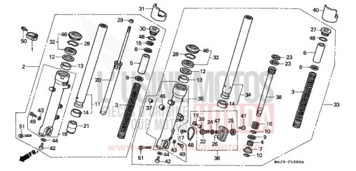 FOURCHETTE AVANT (ST1100/ST1100AS) ST1100AS de 1995